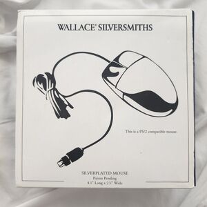 New Wallace Silversmiths Silverplated Computer Mouse w/Blue Velvet Storage Box